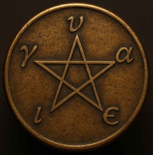 Greek Pentagram with HYGIA over each point